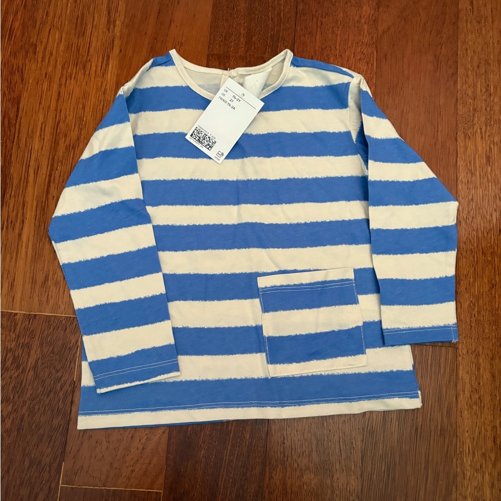 H&M Blue and White Long Sleeve Tee